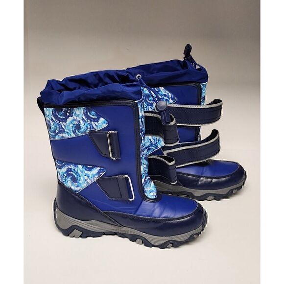 Lands End Kids Flurry Insulated Girls Winter Boots Snow 2M Color Blue/White - Picture 6 of 9